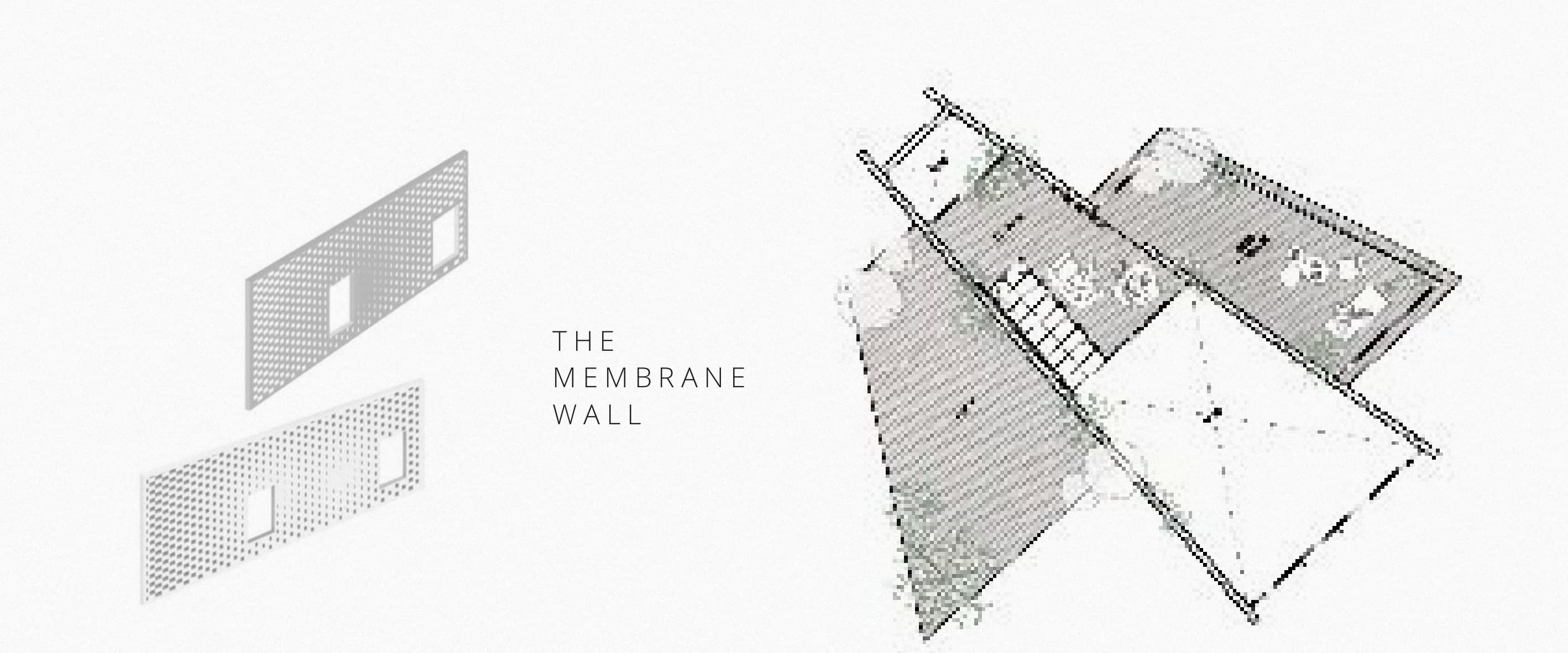 Diagram of the Membrane Wall lattice panels alongside the floor plan
